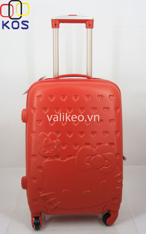 Vali kéo nhựa cứng Hello Kitty 5 tấc màu đỏ VLKT013 Vali kéo nhựa cứng Hello Kitty 5 tấc màu đỏ VLKT013