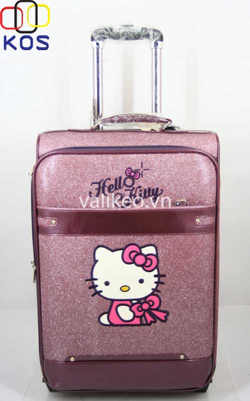 Vali kéo Hello Kitty hồng tím kim tuyến 6 tấc VLKT011 Vali kéo Hello Kitty hồng tím kim tuyến 6 tấc VLKT011