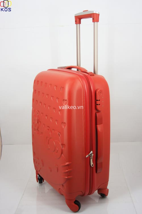 Vali kéo nhựa cứng Hello Kitty 5 tấc màu đỏ VLKT013
