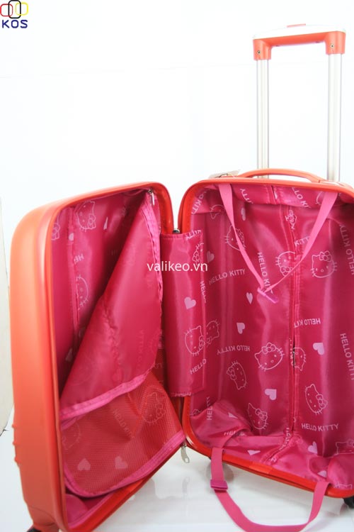 Vali kéo nhựa cứng Hello Kitty 5 tấc màu đỏ VLKT013