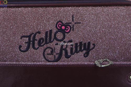 Vali kéo Hello Kitty hồng tím kim tuyến 6 tấc VLKT011