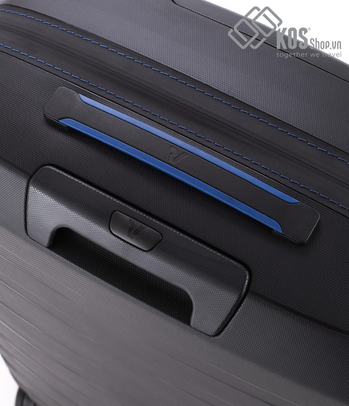 Vali Roncato Box Black with blue line 6 tấc