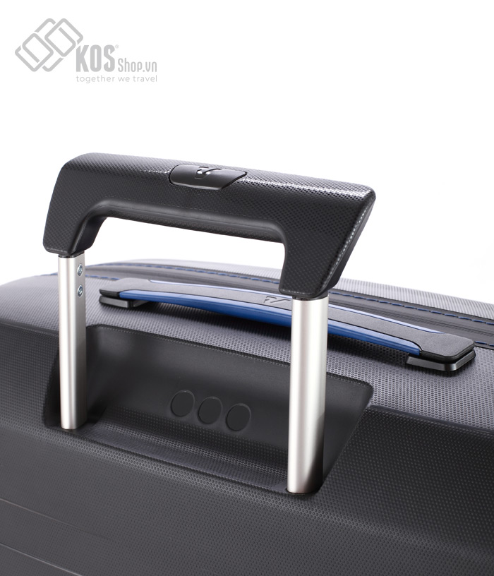 Vali Roncato Box Black with blue line 6 tấc