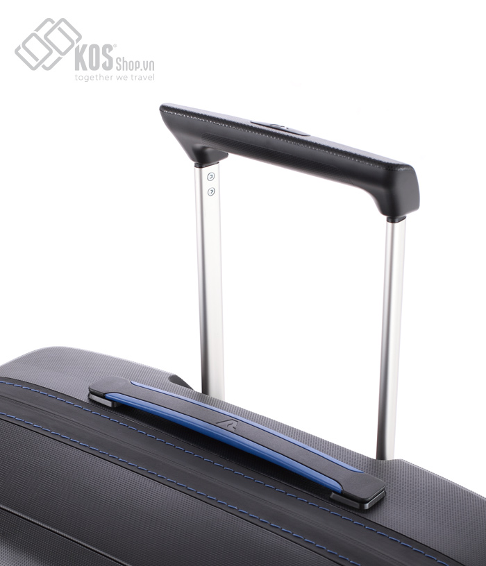 Vali Roncato Box Black with blue line 6 tấc